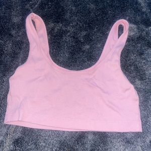 pink crop tank top